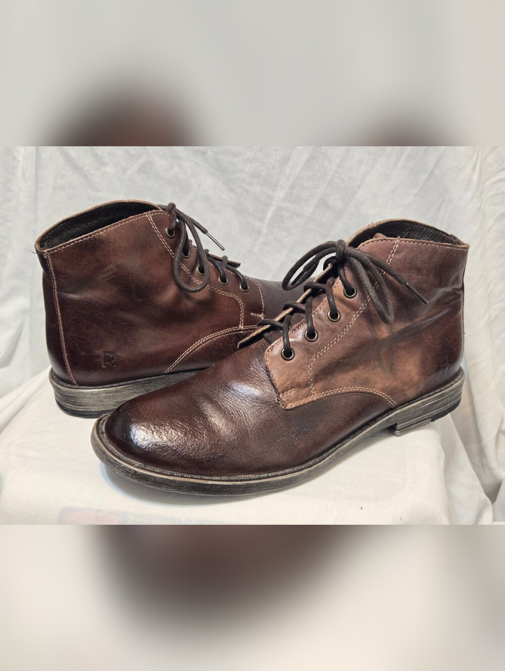 Roan Chukka Boots Mens Sz 10 Brown Leather Lace Up Casual